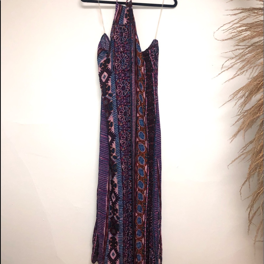 Halter Multi Colored Backless Dress - image 2